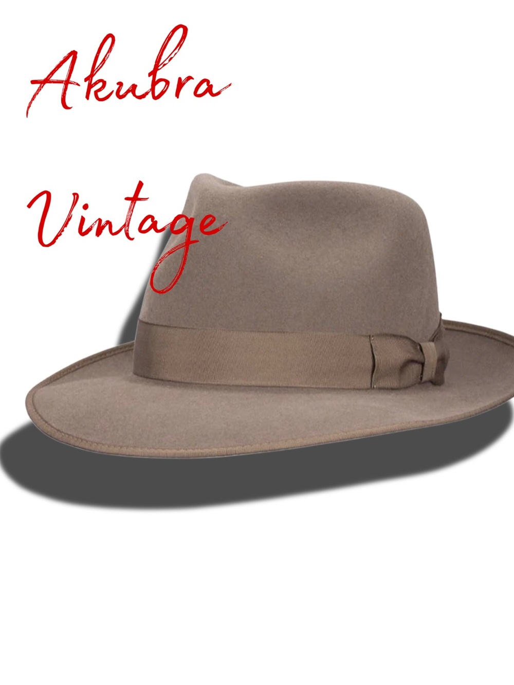Akubra Taupe Felt Fedora with Grosgrain Band